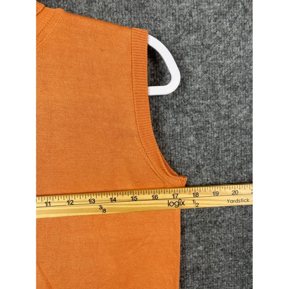 Orvis Sleeveless Turtleneck Sweater Vest Women L/XL Orange Excellent Cropped - Picture 5 of 8